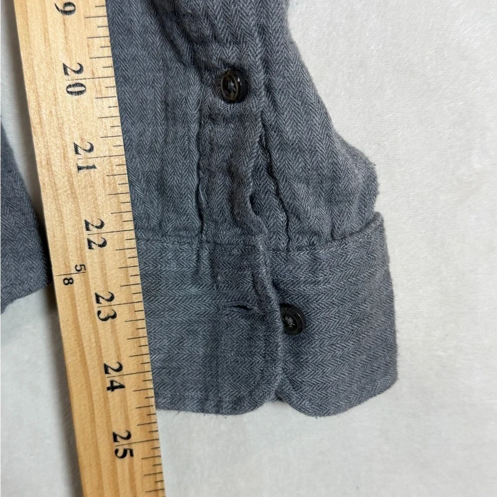Polo Ralph Lauren Size M Slim Fit Men's Gray Herringbone Soft Cotton Shirt